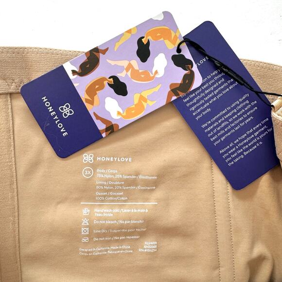 Honeylove SuperPower Shorts Shapewear Compression Lifting 3X NWT in Sand - Picture 7 of 7